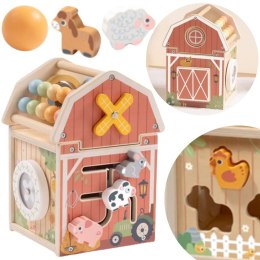 TOOKY TOY Drewniana Stodoła Aktywności Sorter Liczydło Montessori