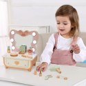 TOOKY TOY Drewniana Toaletka Motyl Akcesoria Lustro z Oświetleniem LED + Kosmetyki