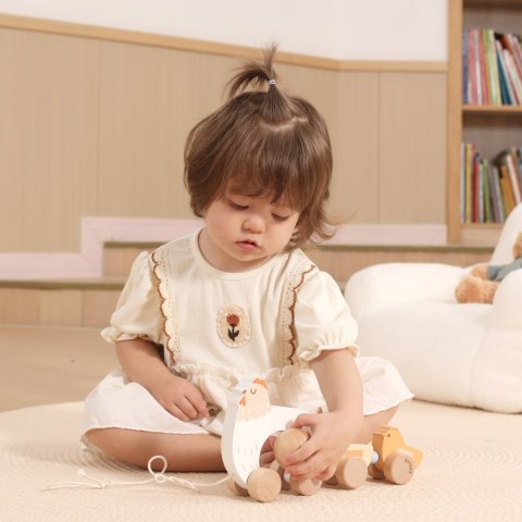 VIGA PolarB Drewniana Kurka z Pisklętami do Ciągnięcia