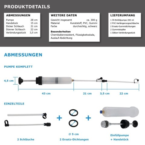 Bituxx ręczna pompka napełniająca / przelewowa 0,2 l Mocna konstrukcja