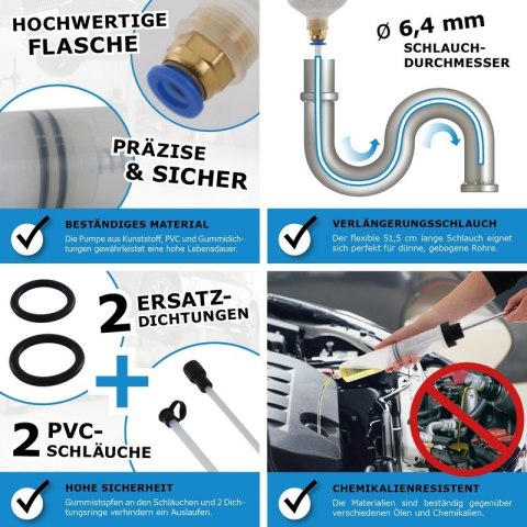 Bituxx ręczna pompka napełniająca / przelewowa 0,5 l Mocna konstrukcja