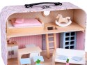 KWIECISTY Domek dla lalek w zamykanej walizce + drewniane mebelki ZA5930