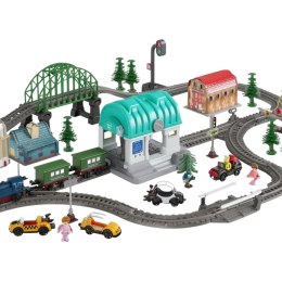 WOOPIE Pociąg Elektryczny Kolejka Tor XXL Ciuchcia Lokomotywa Zestaw Miasteczko 100 el.