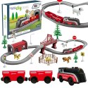 WOOPIE Zestaw Elektryczna Kolejka Lokomotywa Tor Farma Zwierzęta 70 el.