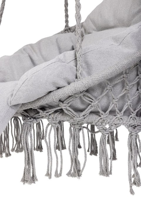 Huśtawka ogrodowa LUARO bocianie gniazdo z poduszką XXL szare 80cm 150kg