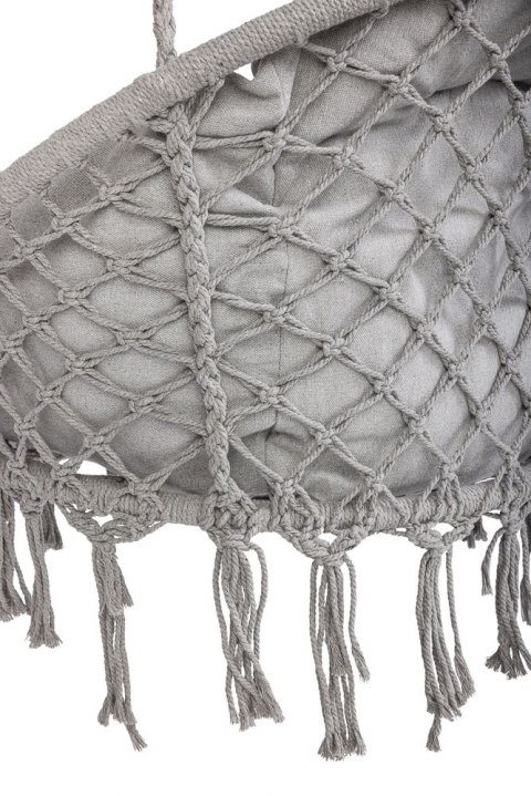 Huśtawka ogrodowa LUARO bocianie gniazdo z poduszką XXL szare 80cm 150kg