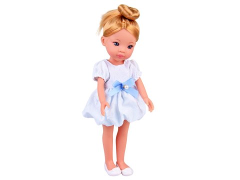 Lovely Girl Lalka z blond kokiem w białej sukience 33cm ZA5850