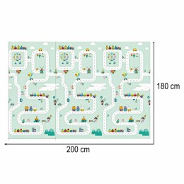 Mata edukacyjna piankowa dwustronna składana pandy ulica 180 x 200cm