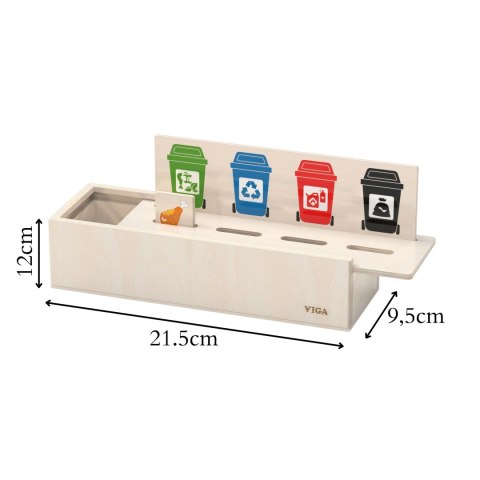 VIGA Układanka Gra drewniana do nauki sortowania śmieci