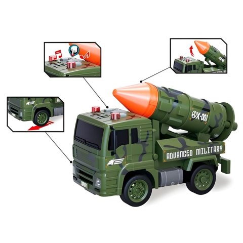 WOOPIE Zestaw Pojazdów Wojskowych z Wyrzutnią Czołg Helikopter 4SZT Skala 1:20