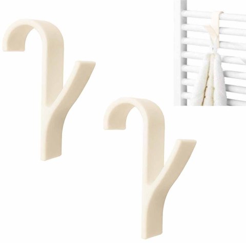 Wieszak na grzejnik kaloryfer łazienkowy kremowy