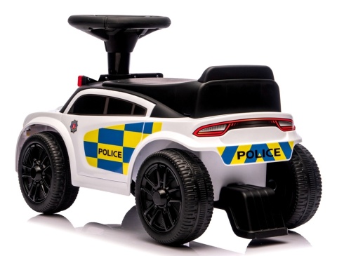 Jeździk dla Dzieci J3 BIAŁY Policyjny Muzyka, światła