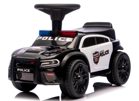Jeździk dla Dzieci J3 CZARNY Policyjny Muzyka, światła