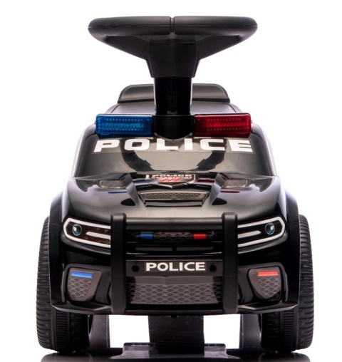Jeździk dla Dzieci J3 CZARNY Policyjny Muzyka, światła