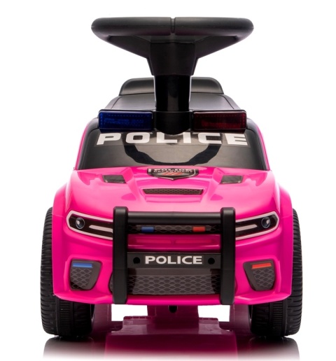 Jeździk dla Dzieci J3 RÓŻOWY Policyjny Muzyka, światła