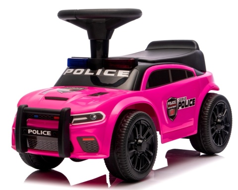 Jeździk dla Dzieci J3 RÓŻOWY Policyjny Muzyka, światła