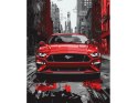 Malowanie po numerach 40x50 cm KHO5157 Czerwony mustang sportowe auto AP0106