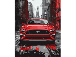 Malowanie po numerach 40x50 cm KHO5157 Czerwony mustang sportowe auto AP0106