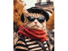 Malowanie po numerach 40x50 cm KHO6705 Puszysty w Paryżu AP0115