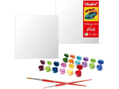 Malowanie po numerach dla dzieci 25x25cm KHO1192 Wyścigi motorowe AP0063