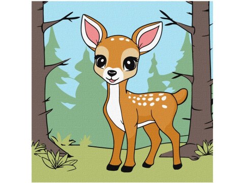 Malowanie po numerach dla dzieci 25x25cm KHO6193 Magiczny jeleń AP0083