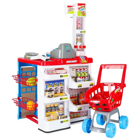 Supermarket Sklep Wózek Czerwony