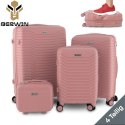 Zestaw 4 walizek podróżnych z beautycase - twarda skorupa, kółka 360°, TSA