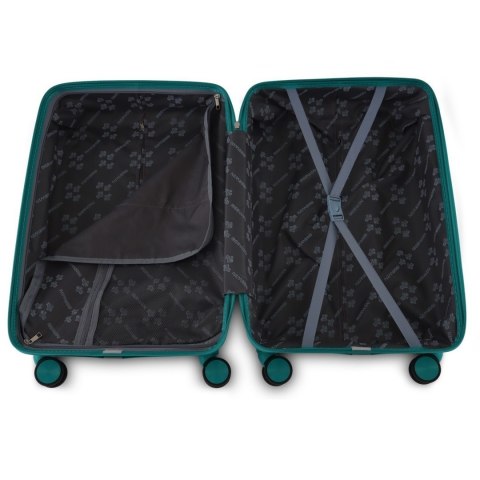 Zestaw 4 walizek podróżnych z beautycase - twarda skorupa, kółka 360°, zamek TSA