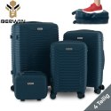 Zestaw 4 walizek podróżnych z beautycase - twarda skorupa, kółka 360°, zamek TSA