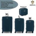 Zestaw 4 walizek podróżnych z beautycase - twarda skorupa, kółka 360°, zamek TSA