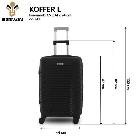 Zestaw 4 walizek podróżnych z beautycase - twarda skorupa, kółka 360°, zamek TSA