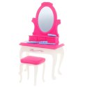 Zestaw Sypialnia Dla Lalek Toaletka Krzesełko Łóżko Różowe