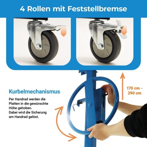 Podnośnik do płyt gipsowych i dachowych Biuuux udżwig do 75kg