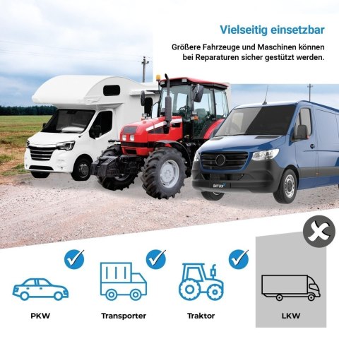 Regulowany stojak podporowy 12T do samochodów i maszyn 74-122 cm stalowy