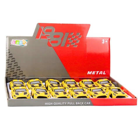 Samochód Wyścigowy Metalowy Napęd Otwierane Drzwi Żółty 1:43