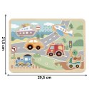 TOOKY TOY Drewniane Interaktywne Puzzle Pojazdy