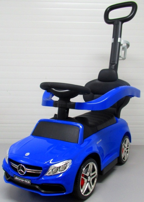 Pchacz Mercedes AMG c63 NIEBIESKI Jeździk, muzyka