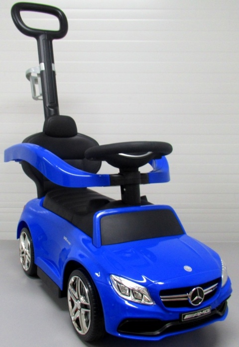 Pchacz Mercedes AMG c63 NIEBIESKI Jeździk, muzyka