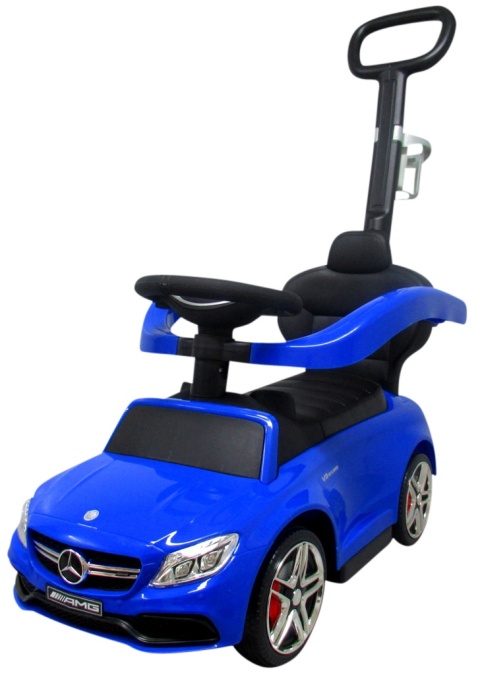 Pchacz Mercedes AMG c63 NIEBIESKI Jeździk, muzyka