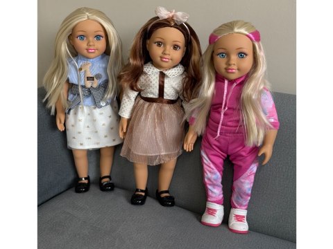 Stylowa Lalka 48 cm z długimi brązowymi włosami - urocza stylizacja ZA5842