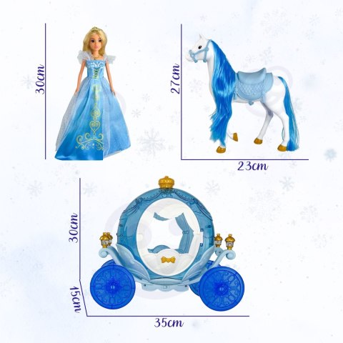 WOOPIE ROYAL Lalka Lodowa Księżniczka Lily i Magiczny Powóz Karoca Akcesoria