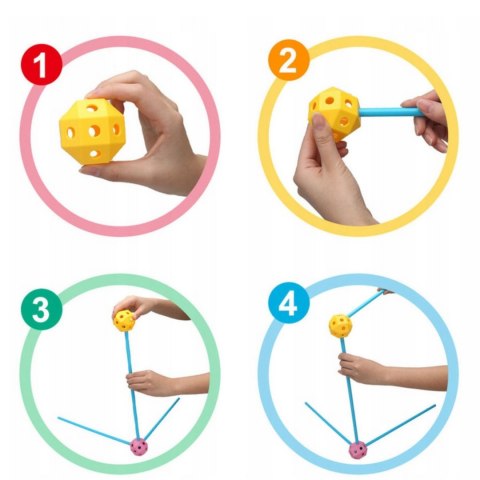 WOOPIE Zestaw Konstrukcyjny XXL Klocki do Budowania Namiotu Bazy Rurki Słomki 340 el.