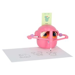 Zabawka interaktywna edukacyjna robot nauka rysowania fiszki mazaki różowy