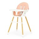 Krzesełko fotelik do karmienia 2w1 różowe ECOTOYS