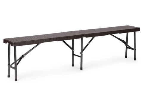 Zestaw cateringowy stół bankietowy 180 cm 2 ławki ratan brąz MultiGarden