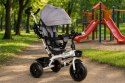 Rowerek trójkołowy 6w1 obrotowy 360° SZARY z daszkiem ECOTOYS