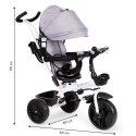 Rowerek trójkołowy 6w1 obrotowy 360° SZARY z daszkiem ECOTOYS