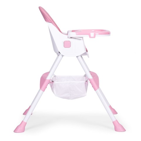 Fotelik krzesełko do karmienia dzieci tacka kosz 5-punktowe pasy różowy ECOTOYS