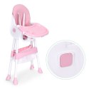 Fotelik krzesełko do karmienia dzieci tacka kosz 5-punktowe pasy różowy ECOTOYS