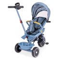 Rowerek trójkołowy Spacerówka 2w1, obracane siedzisko, składany daszek, NIEBIESKI - ECOTOYS